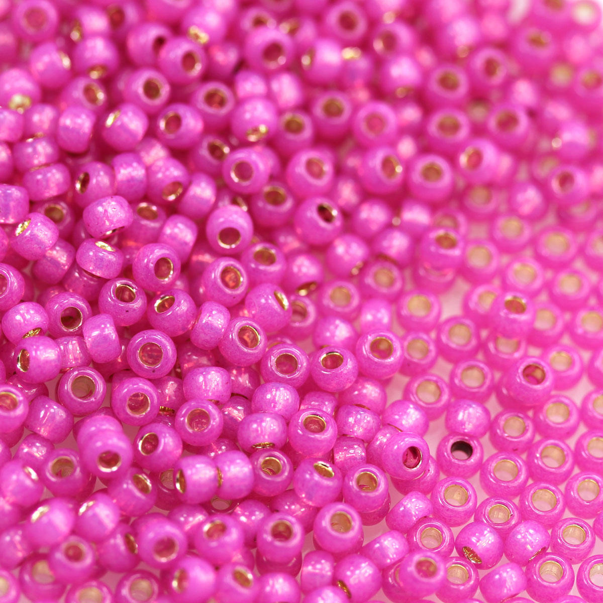 Silver Lined Hot Pink Seed Bead Tube