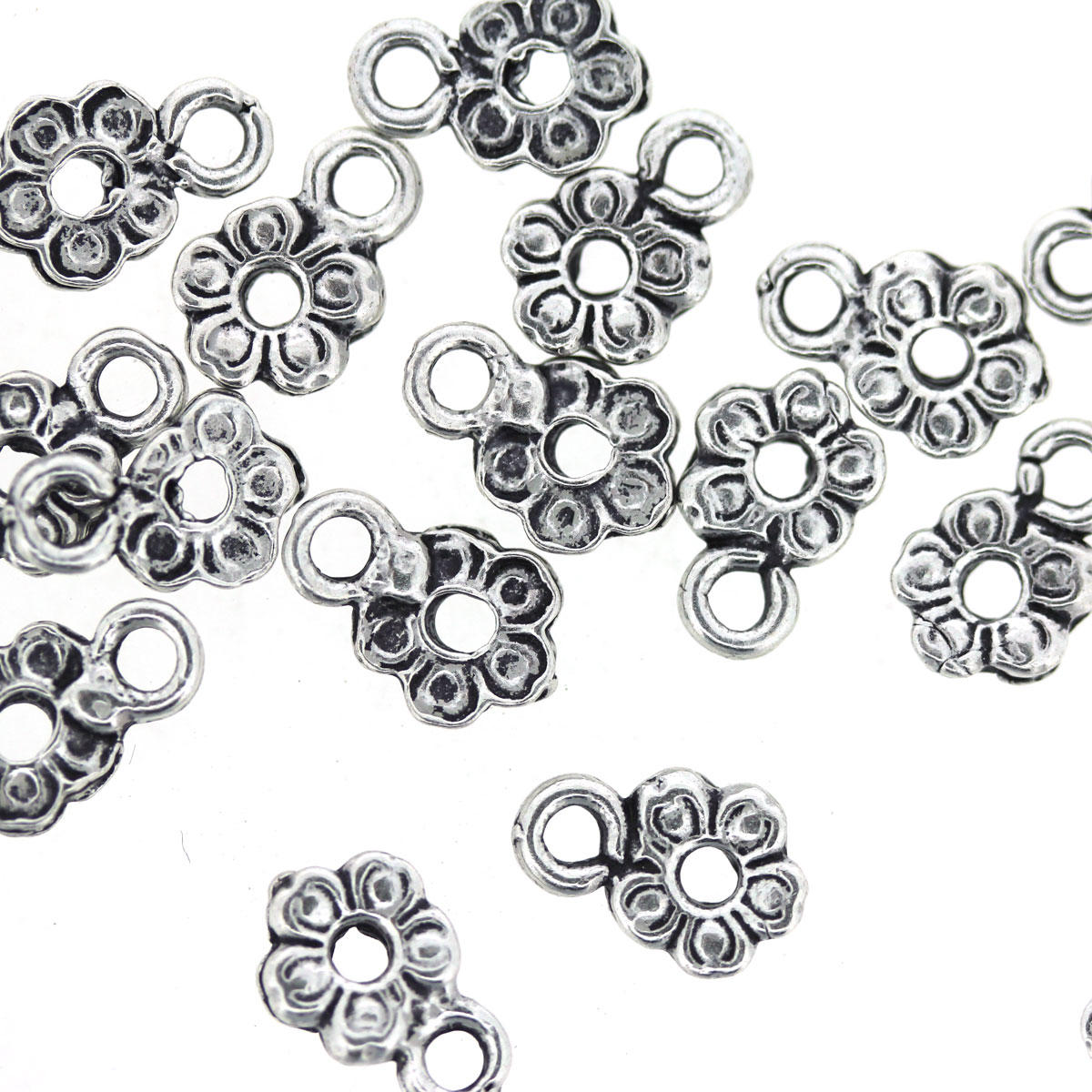 Silver Campion Flower End Charm