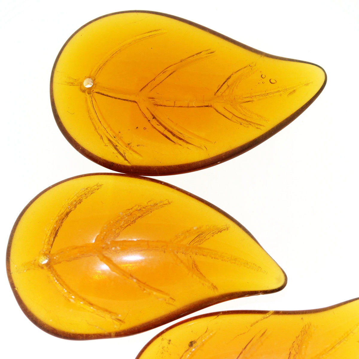 Amber Big Amber Leaf Bead
