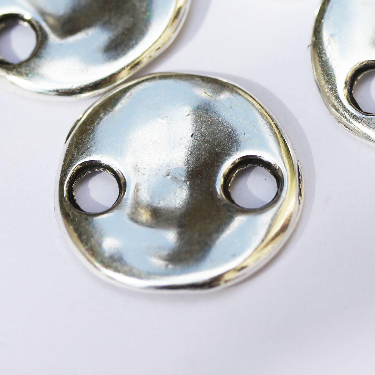 Silver Metal Connector Disc with Large Holes
