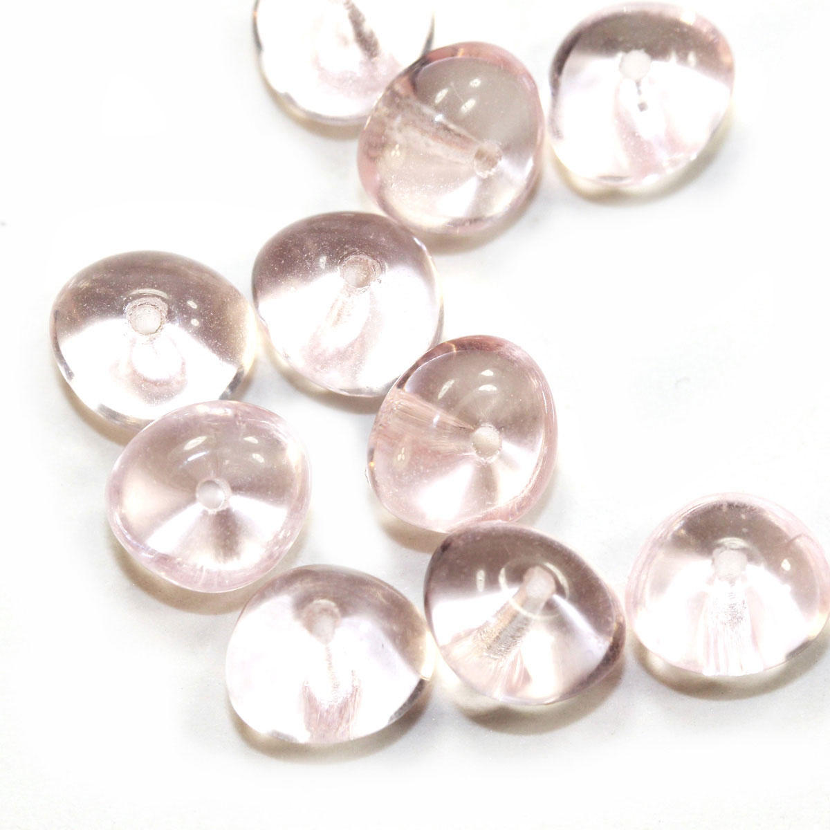 Light Pink Glass Pebble Beads - Code 08/12