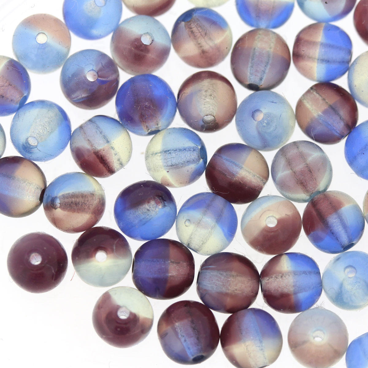 Rainbow Round Glass Beads