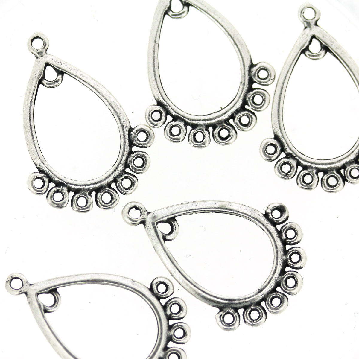 thumbnail image 2 of Vintage Style Clip-On Chandelier Earrings - Antique Silver/Gold Brass With Crystal Beads 2 of 13