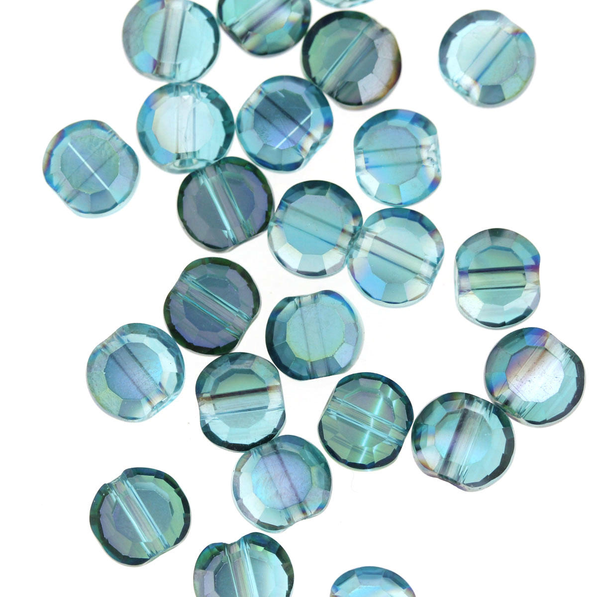 Sea Green Small Glass Faceted Bead