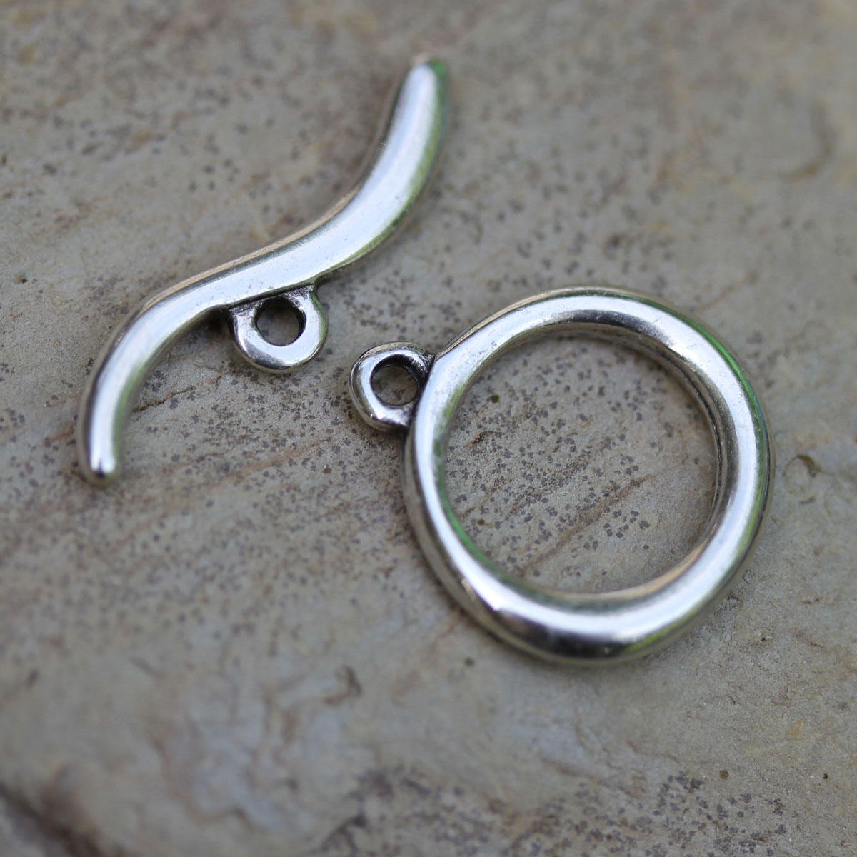 Silver Wave Toggle Clasp
