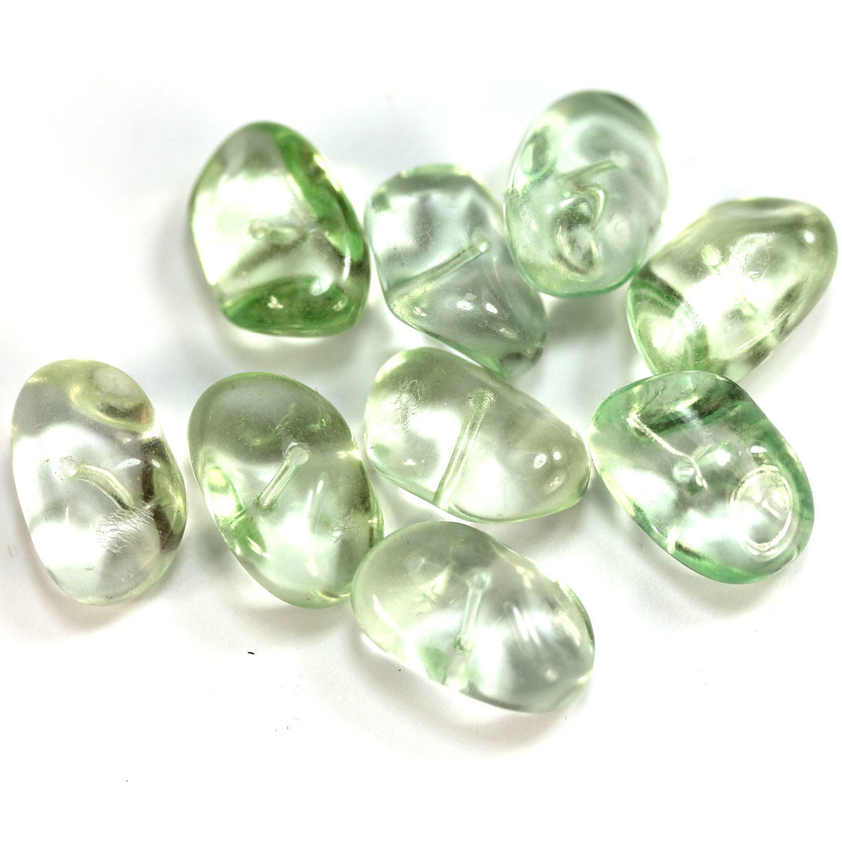 Light Green Glass Pebble Bead - code 149/07