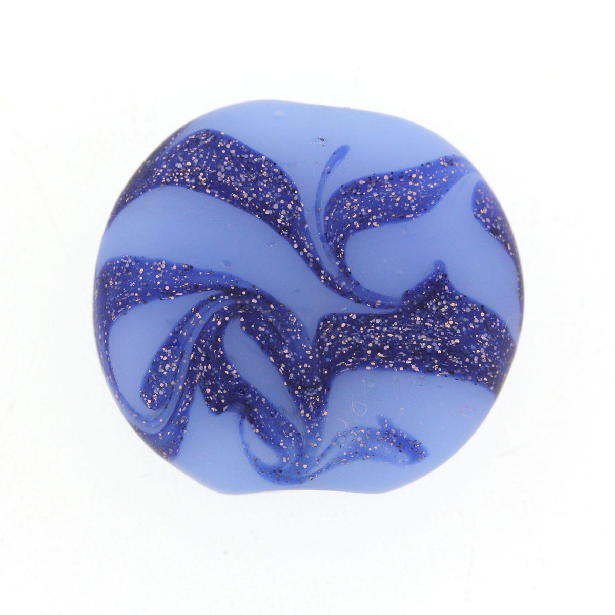 Denim Blue Glass Wave Coin Bead