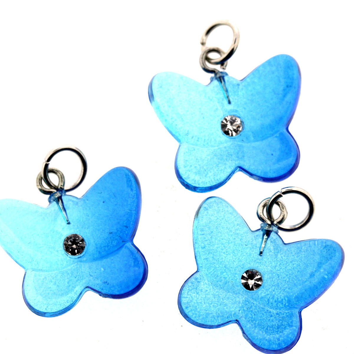 Delphinium Blue Crystal Butterfly Bead