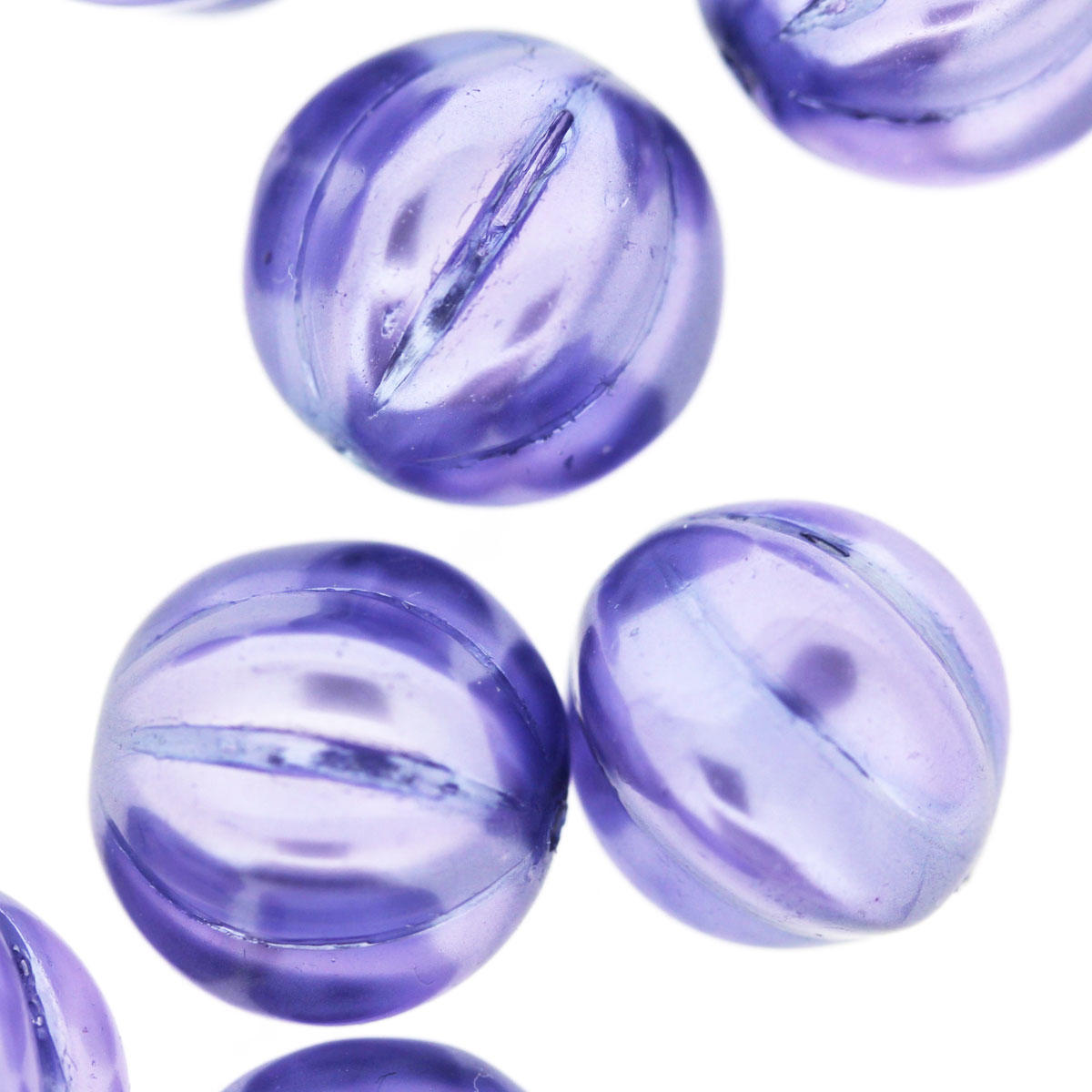 Lupin Pearl-Coated Glass Melon Beads