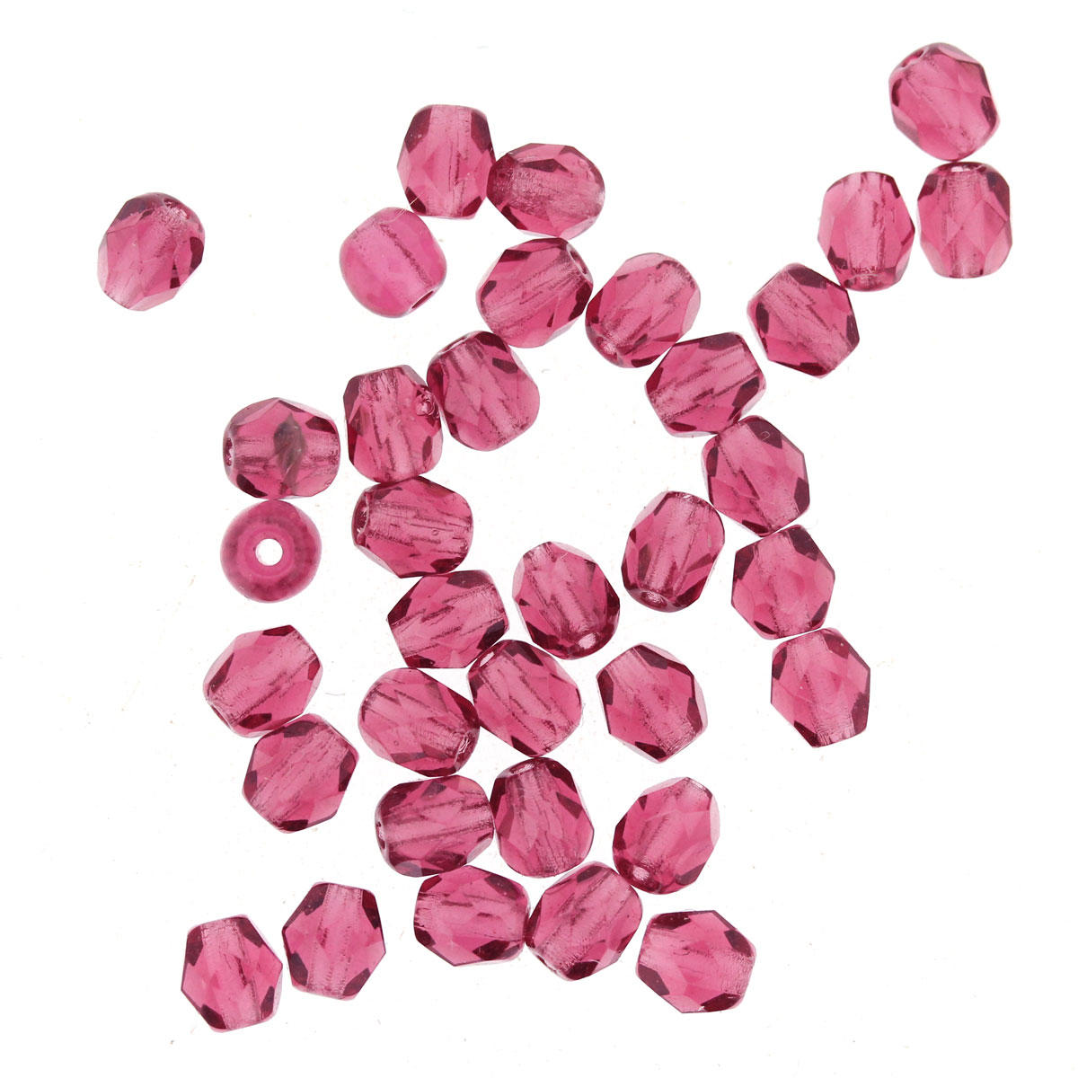Fuchsia 4mm Glass Faceted Beads