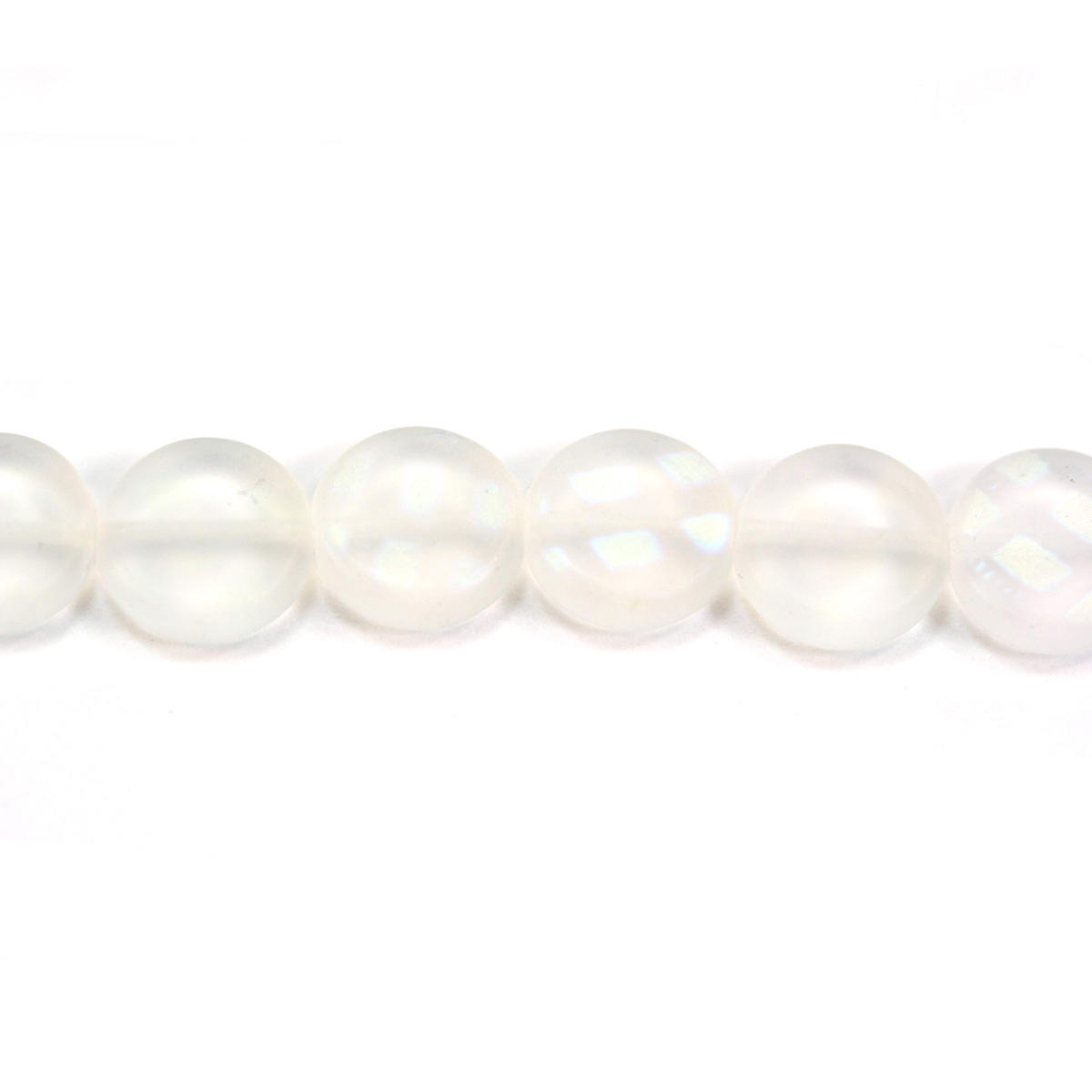 Clear Frosted Patterned Disc Bead String