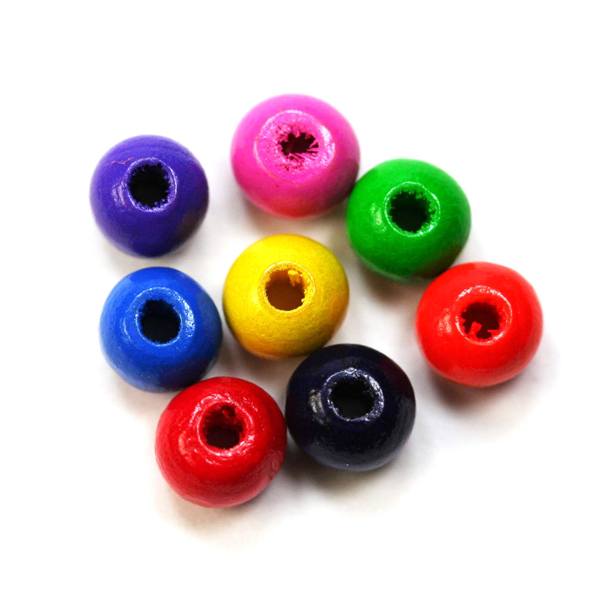 Mix of coloured Round Wooden 6mm Bead