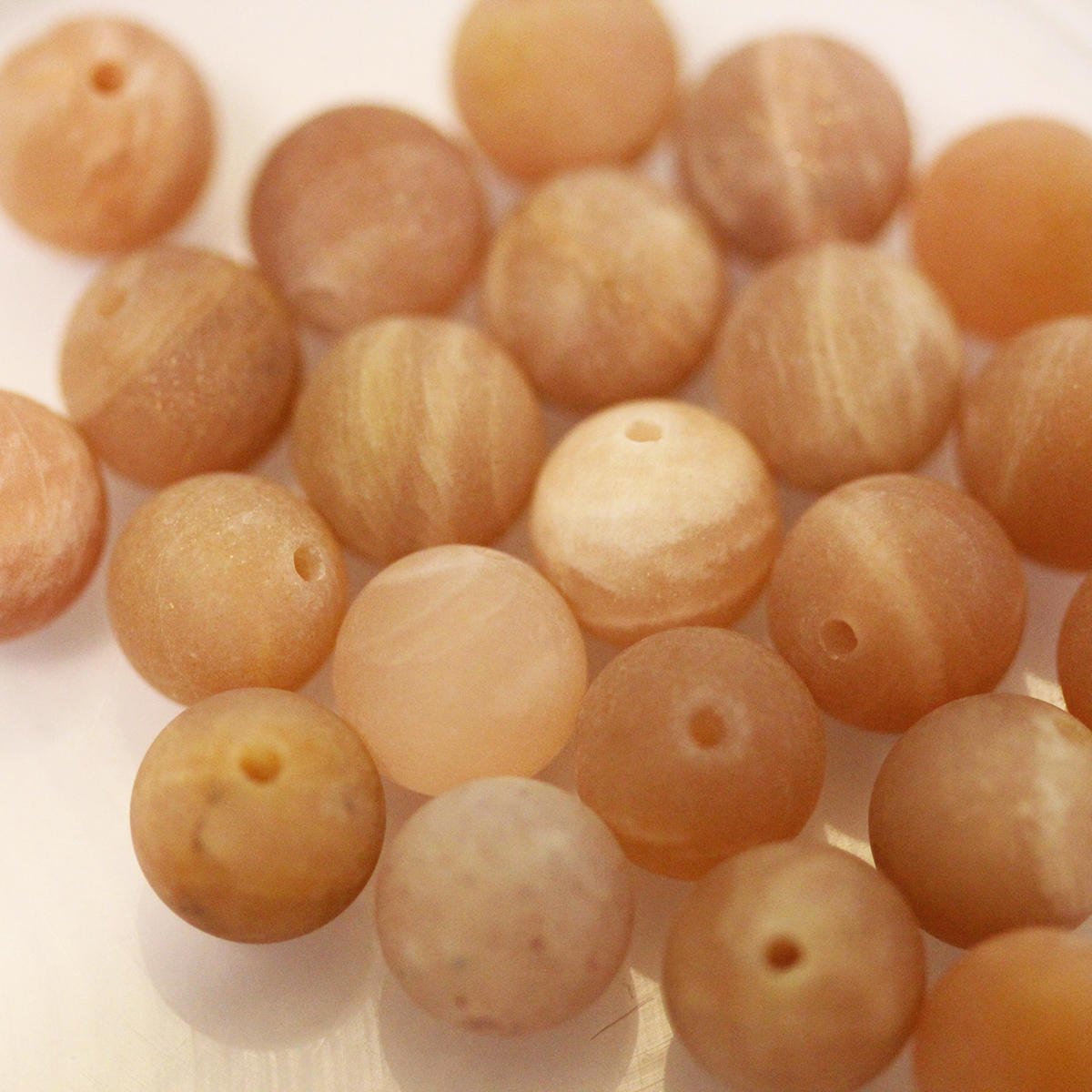 Frosted Natural Sun Stone Round Beads