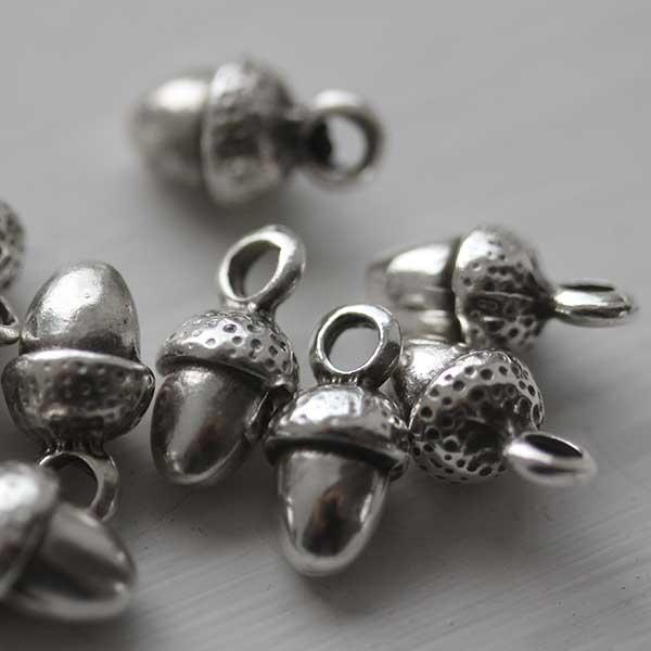 Silver Acorn Charms