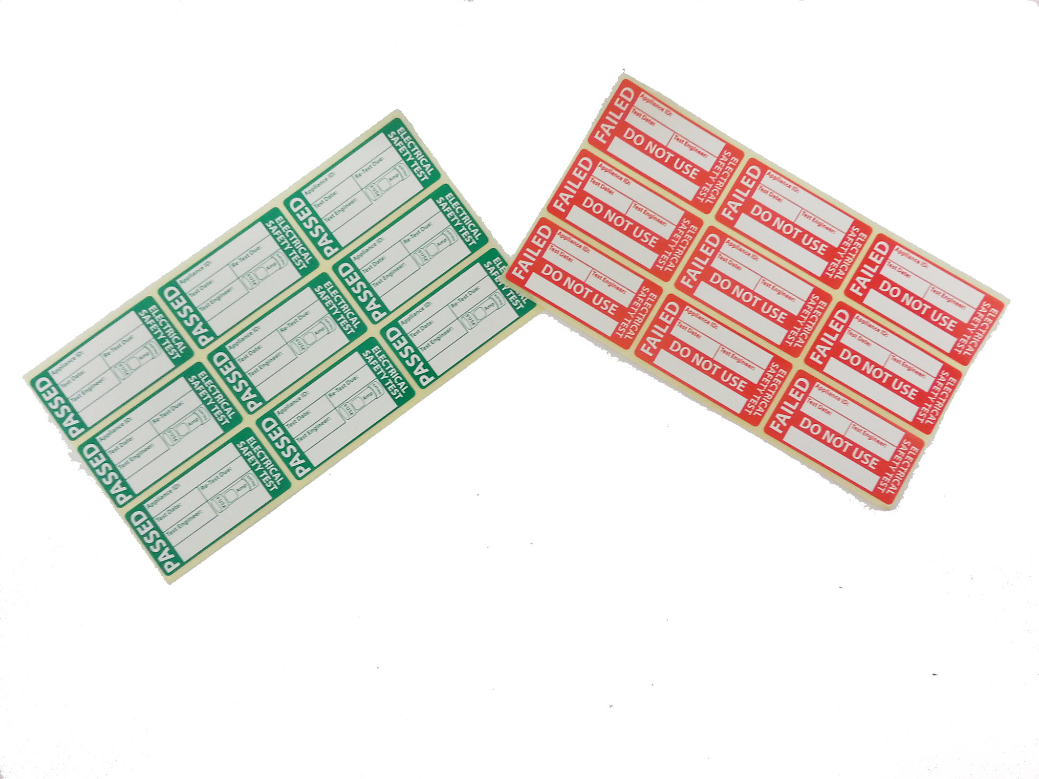 Green & Red PAT testing labels