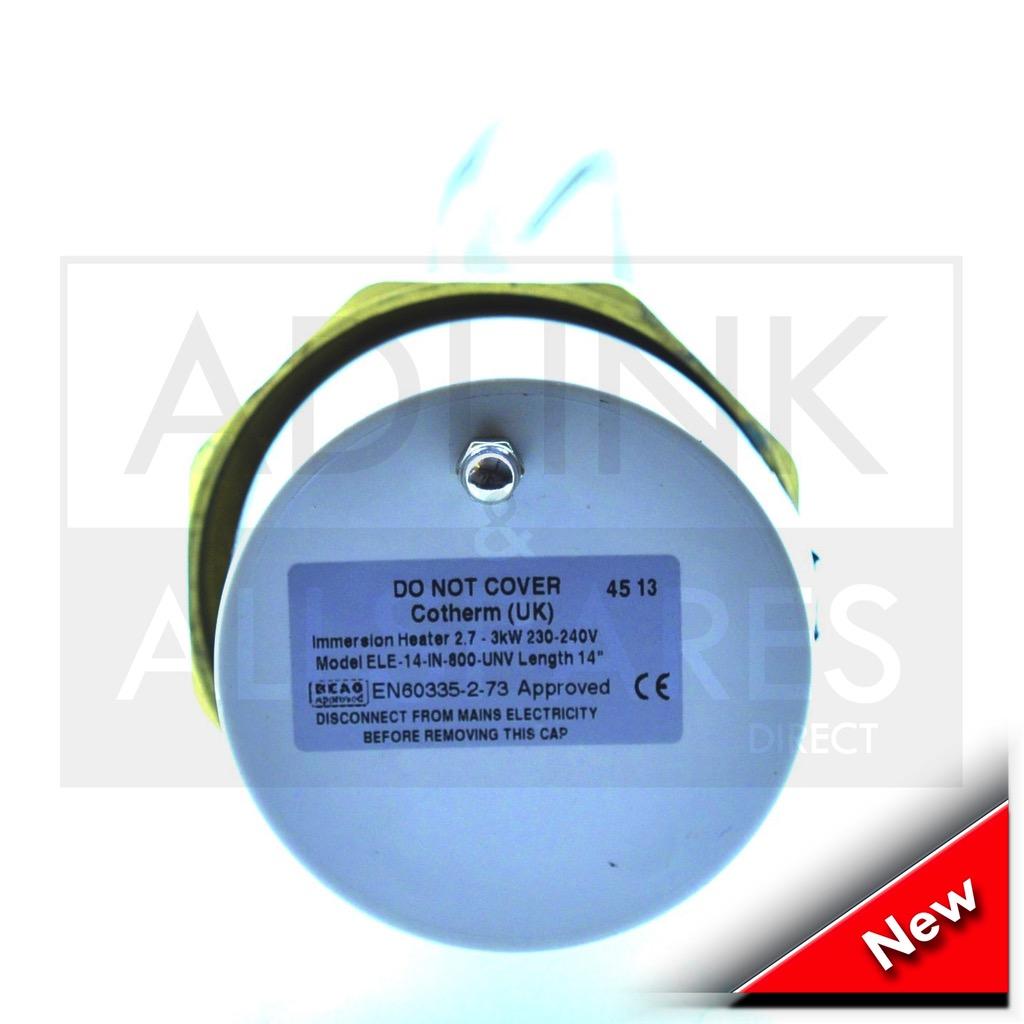 TELFORD STAINLESS STEEL UNVENTED CYLINDER 14" IMMERSION HEATER