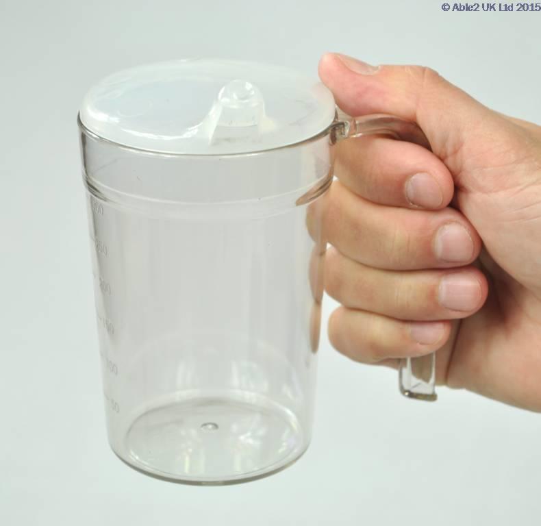 Clear Drinking Cup With Handle 2 Lids