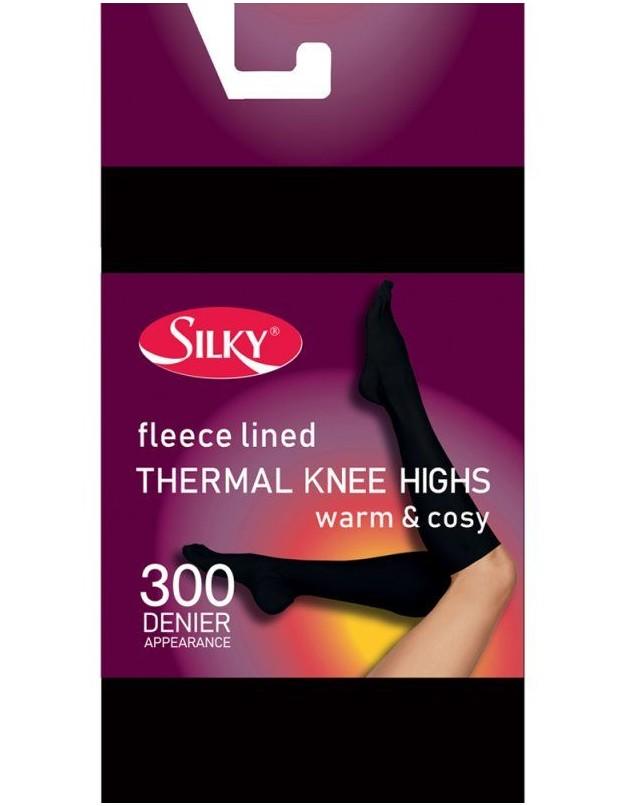 Silky 300 Denier Fleece Lined Thermal Tights - Black Grey Navy Or Wine