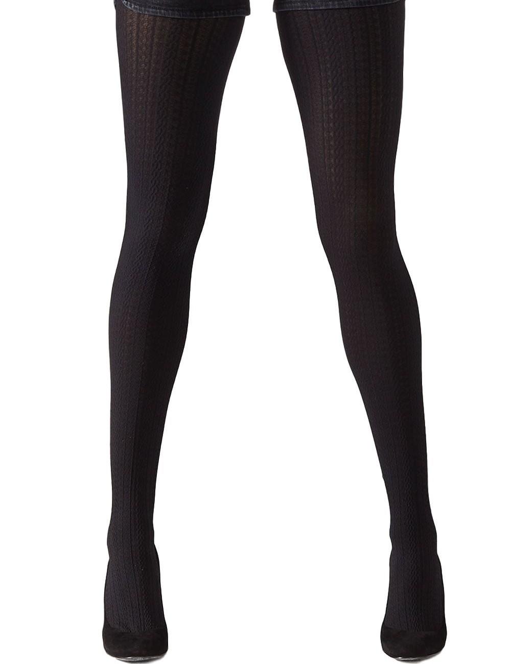 Black Cable Knit Tights