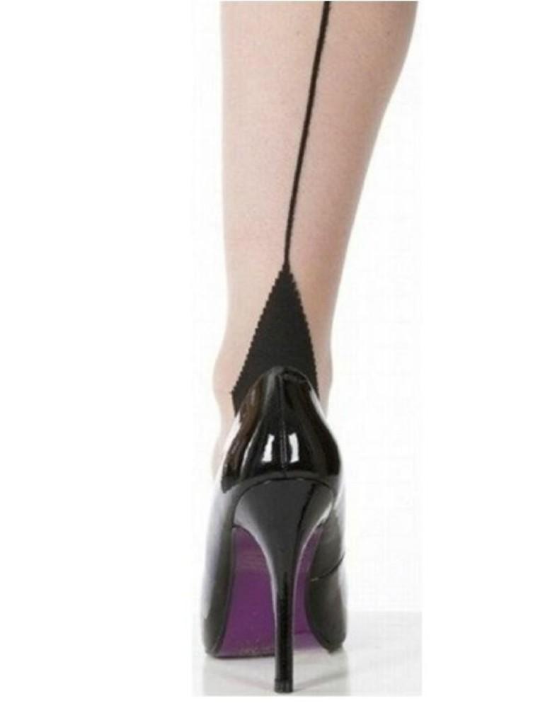 Silky Scarlet Cuban Heel Seamed Stockings Kiss Tights