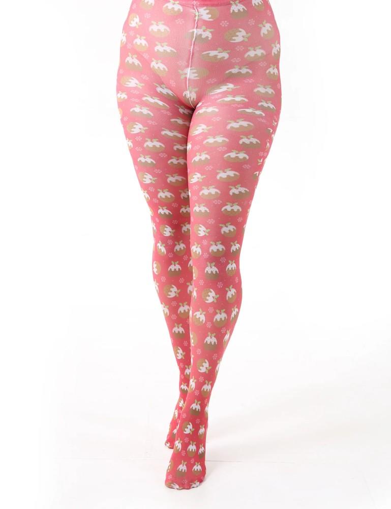 Pamela Mann Christmas Pudding Tights in Red