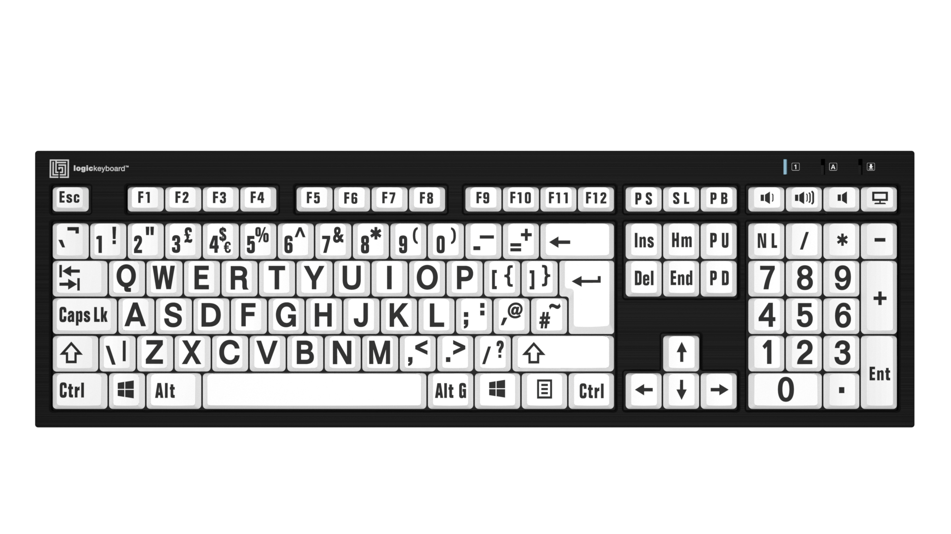 NERO Slimline Keyboard black on white