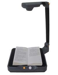 EyePal Reader with a book open on the base unit