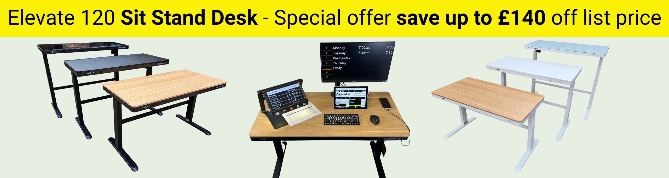 Elevate 120 Sit Stand Desk - Special offer save up to £140 off list price