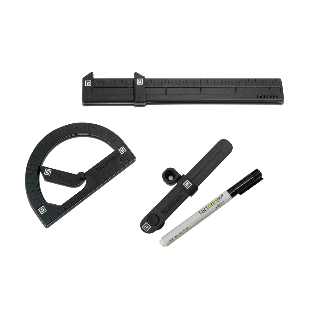 Tactonom Magic Math Set which comprises of a protractor, compass, ruler and swell pen