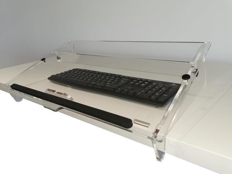 Copywriter Document Holder on a desk pulled over a keyboard