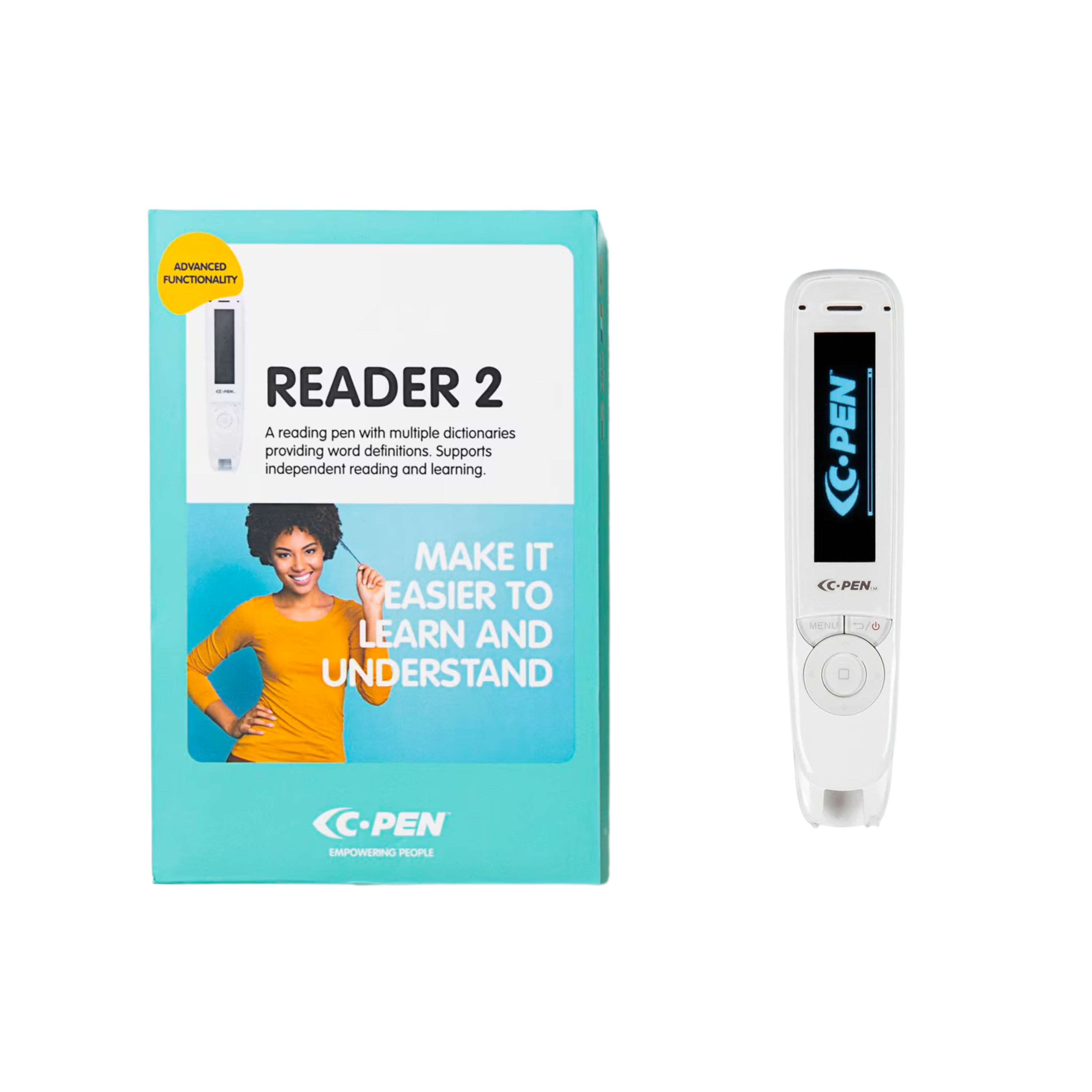 C-Pen Reader 2 alongside its box