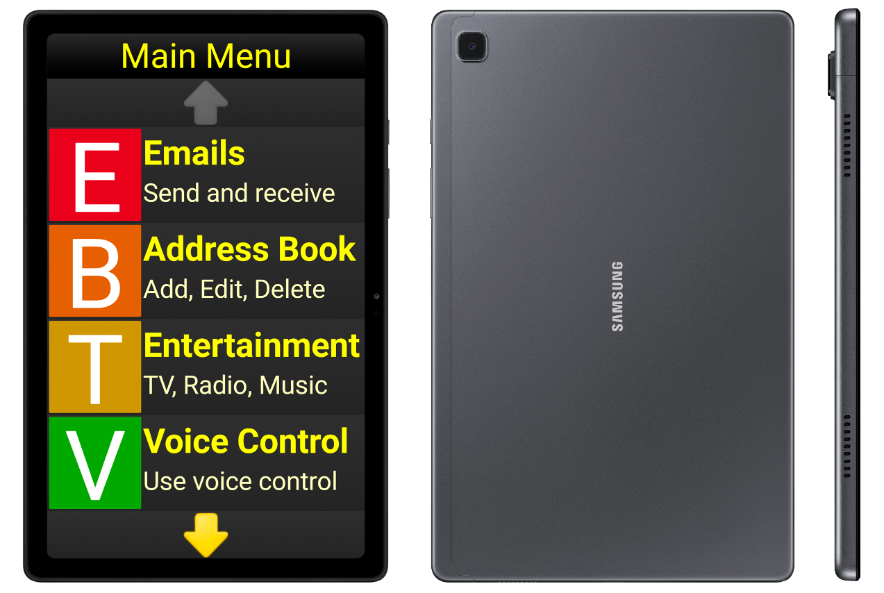 Synapptic Silver 10 Tablet with Synapptic main menu shown on screen