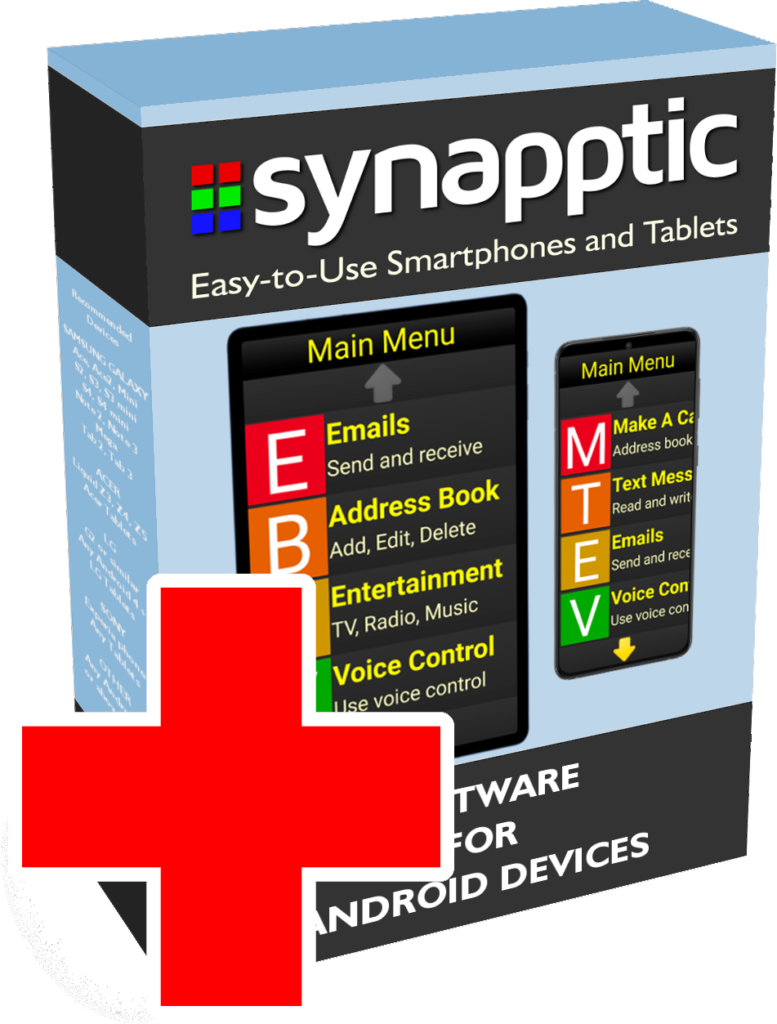 Box image of synapptic software with a single red plus sign