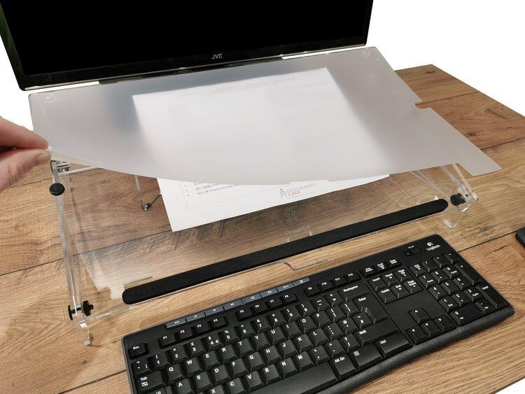 Prowriter document holder on a desk with a document on