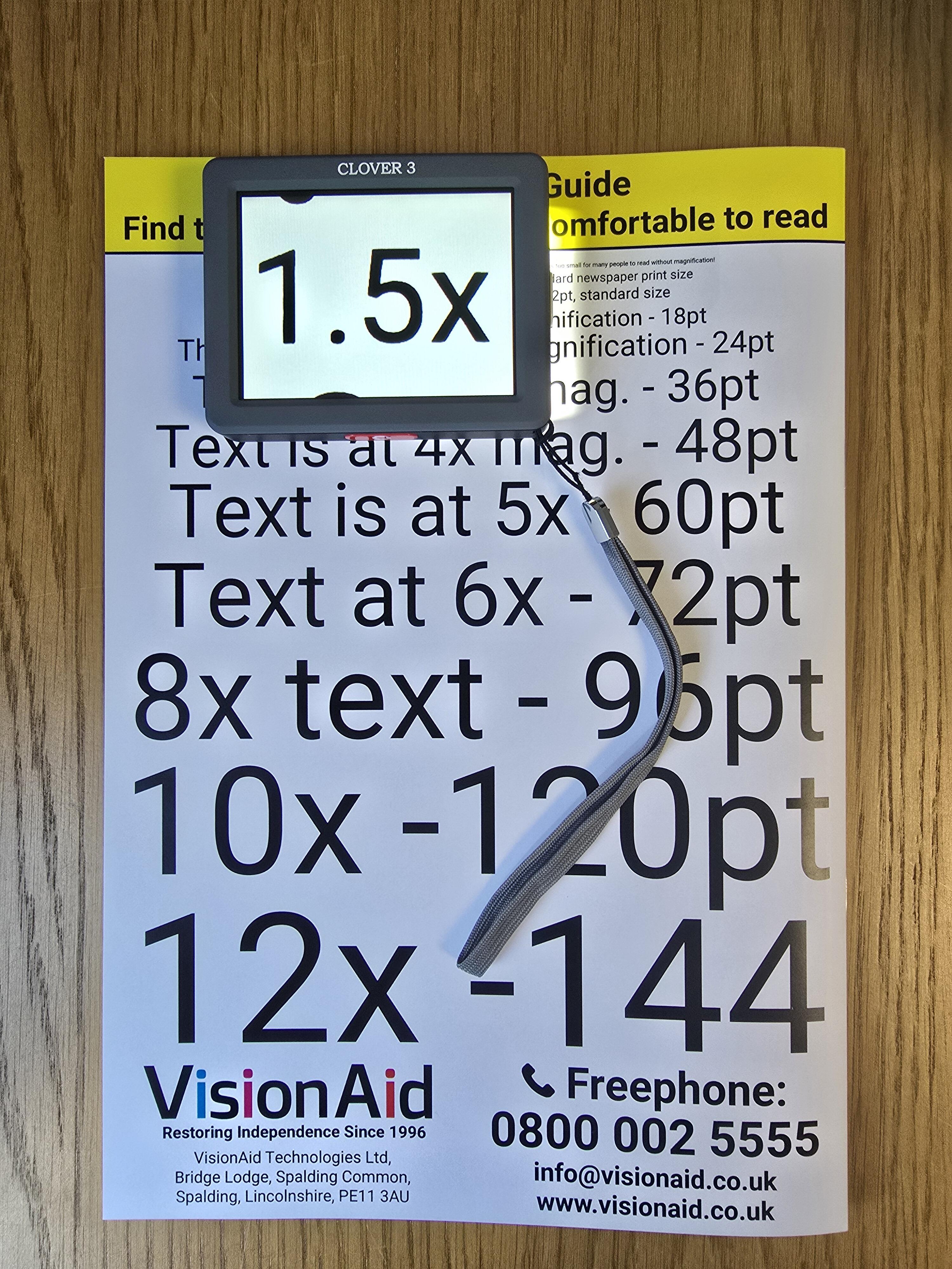 Ex Demo Clover 3 showing a white background with black text