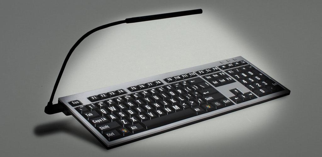 VTKeys 2 keyboard with enlarged letters and a USB downlight