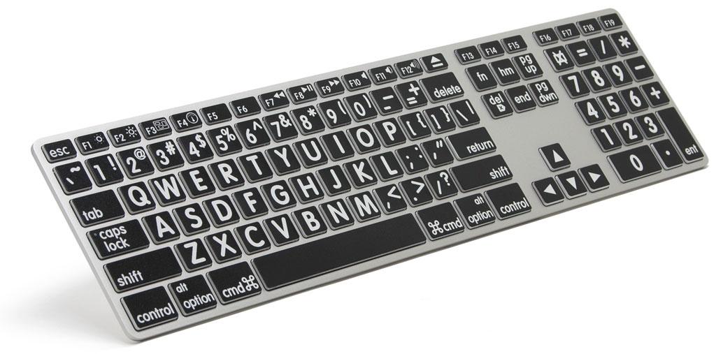 VTKeys Mac Large print white letters on black keys