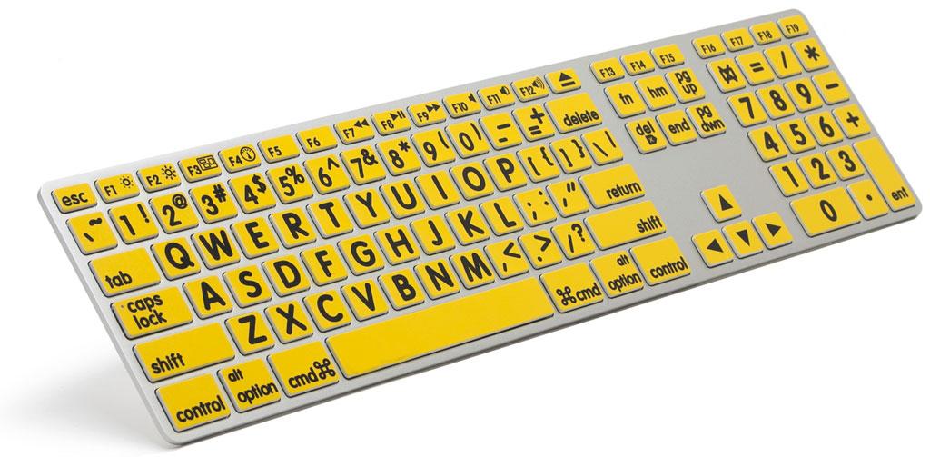 VTKeys Mac Large print Black Letters on Yellow Keys