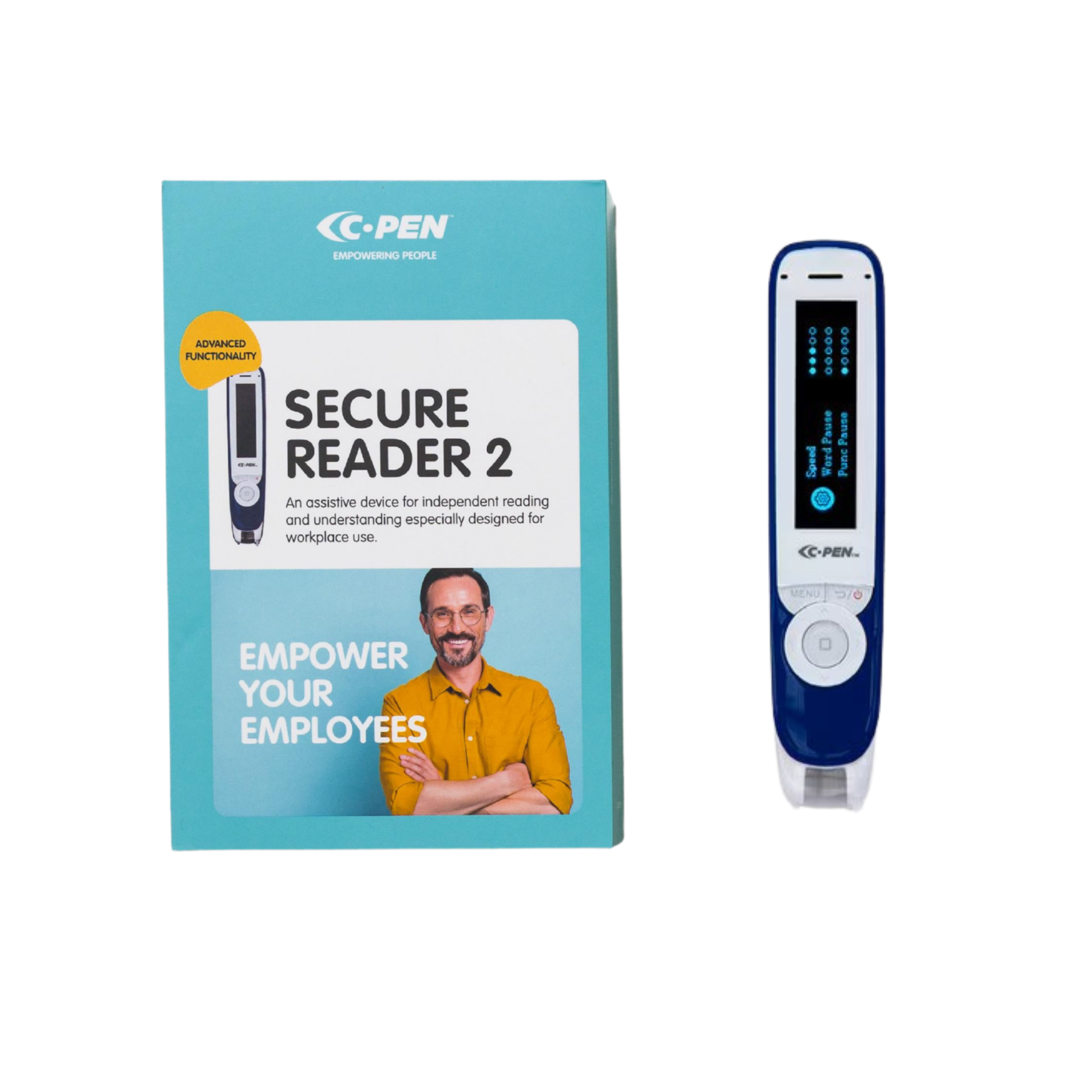 C-Pen Secure Reader 2 alongside its box