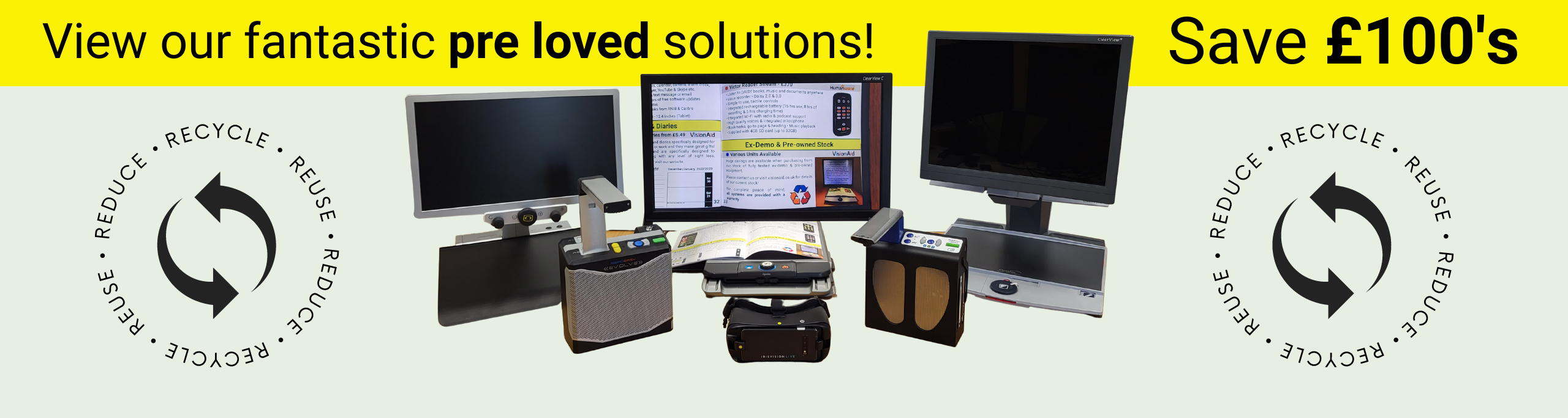 View our fantastic pre loved solutions! Save £100s. Reduce, Recycle, Reuse.