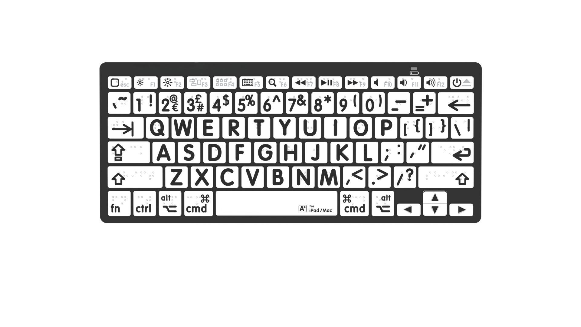 VTKeys Large Print and Braille Bluetooth Mac Keyboard