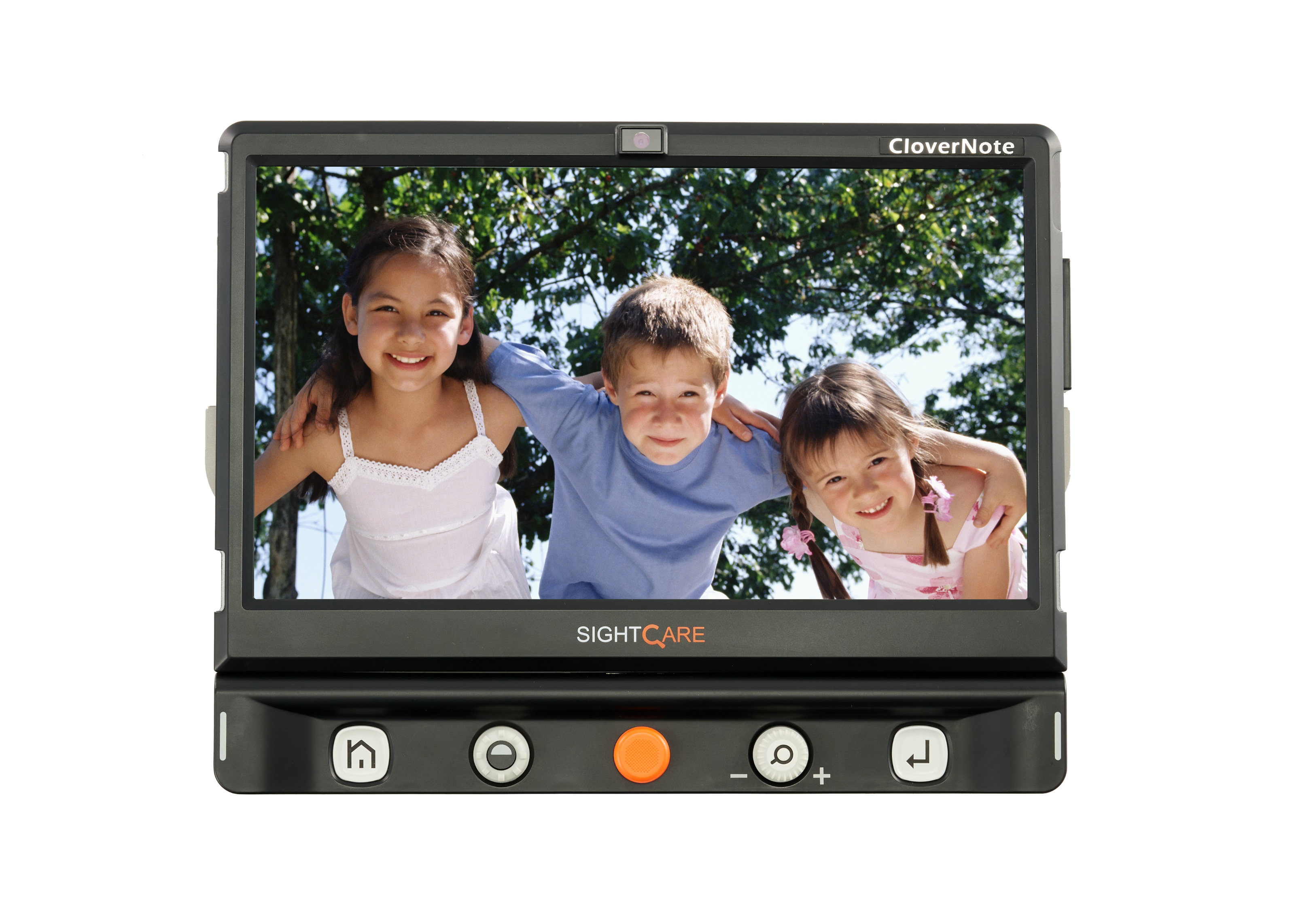 CloverNote with an image of 3 children on the screen