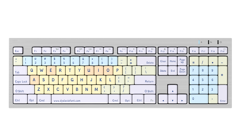 VTKeys Dyslexia Mac Keyboard