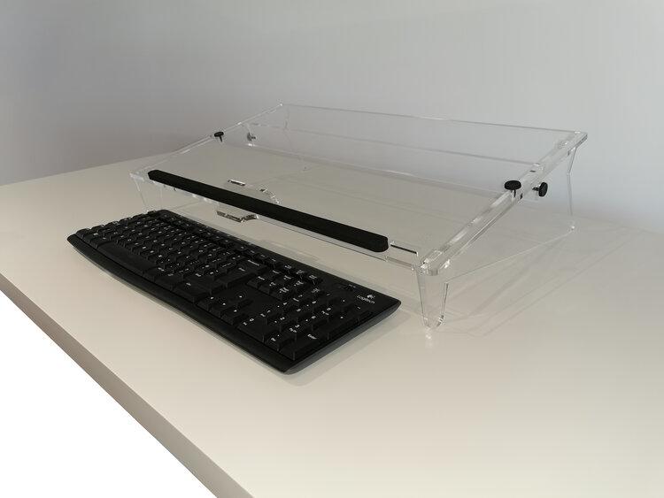 Copywriter Document Holder on a desk with a keyboard