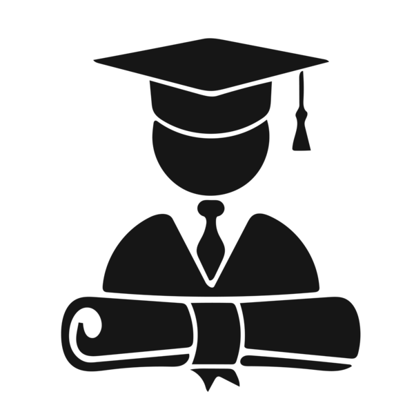 Icon of a student wearing a graduation hat