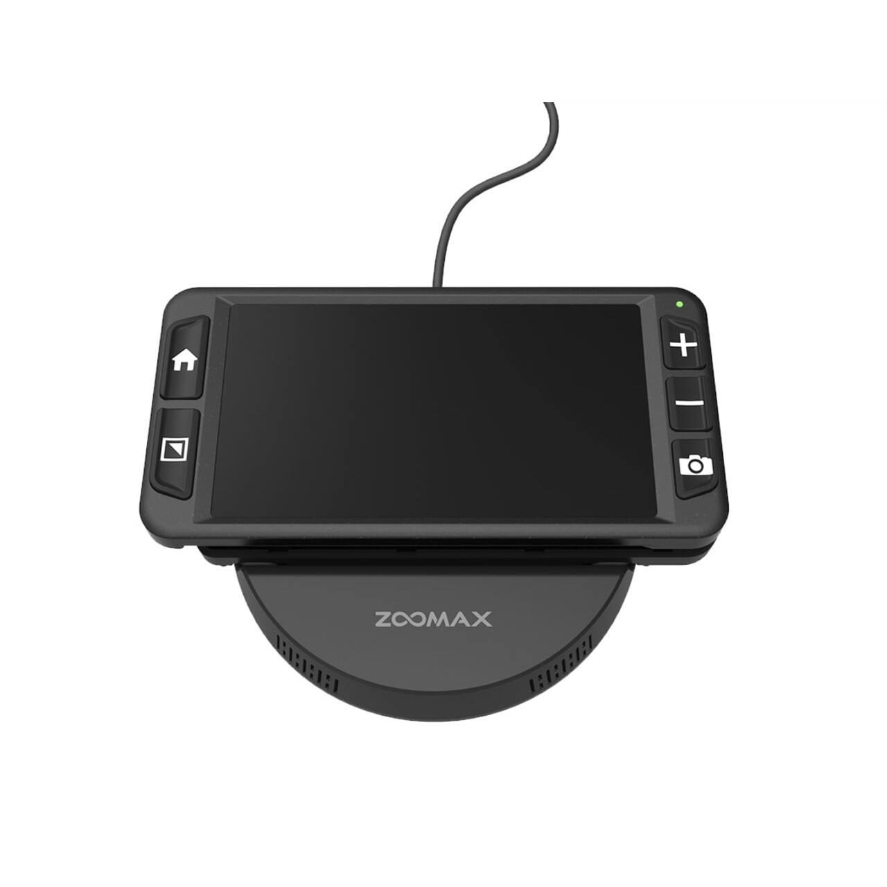 The Luna 6 placed on its wireless charger