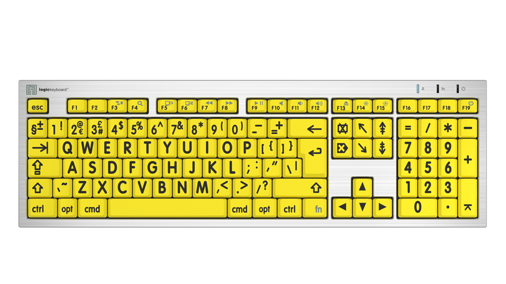 ALBA Slimline Keyboard black on yellow