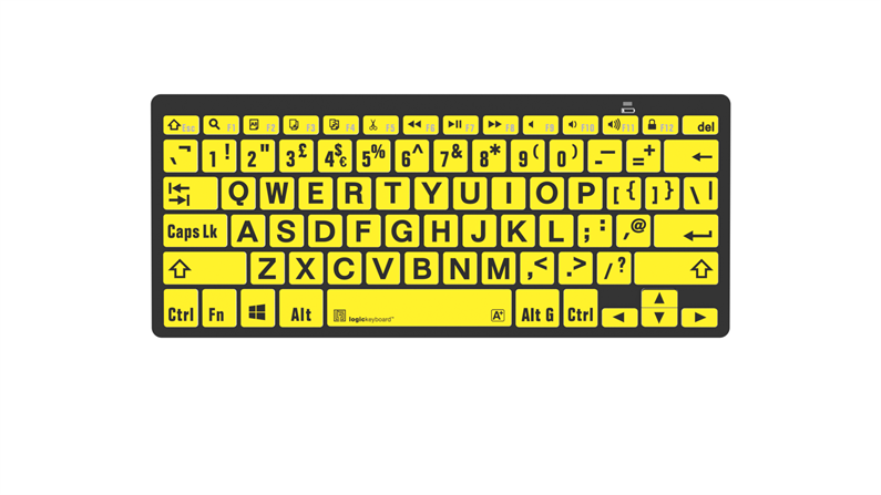 Mini Bluetooth Keyboard – Windows black on yellow
