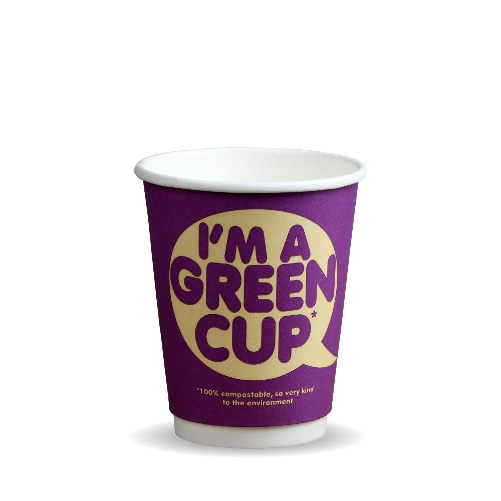 12oz Double Wall "I'm A Green Cup" Hot BioCups (Case of 500) - 1164 - 1