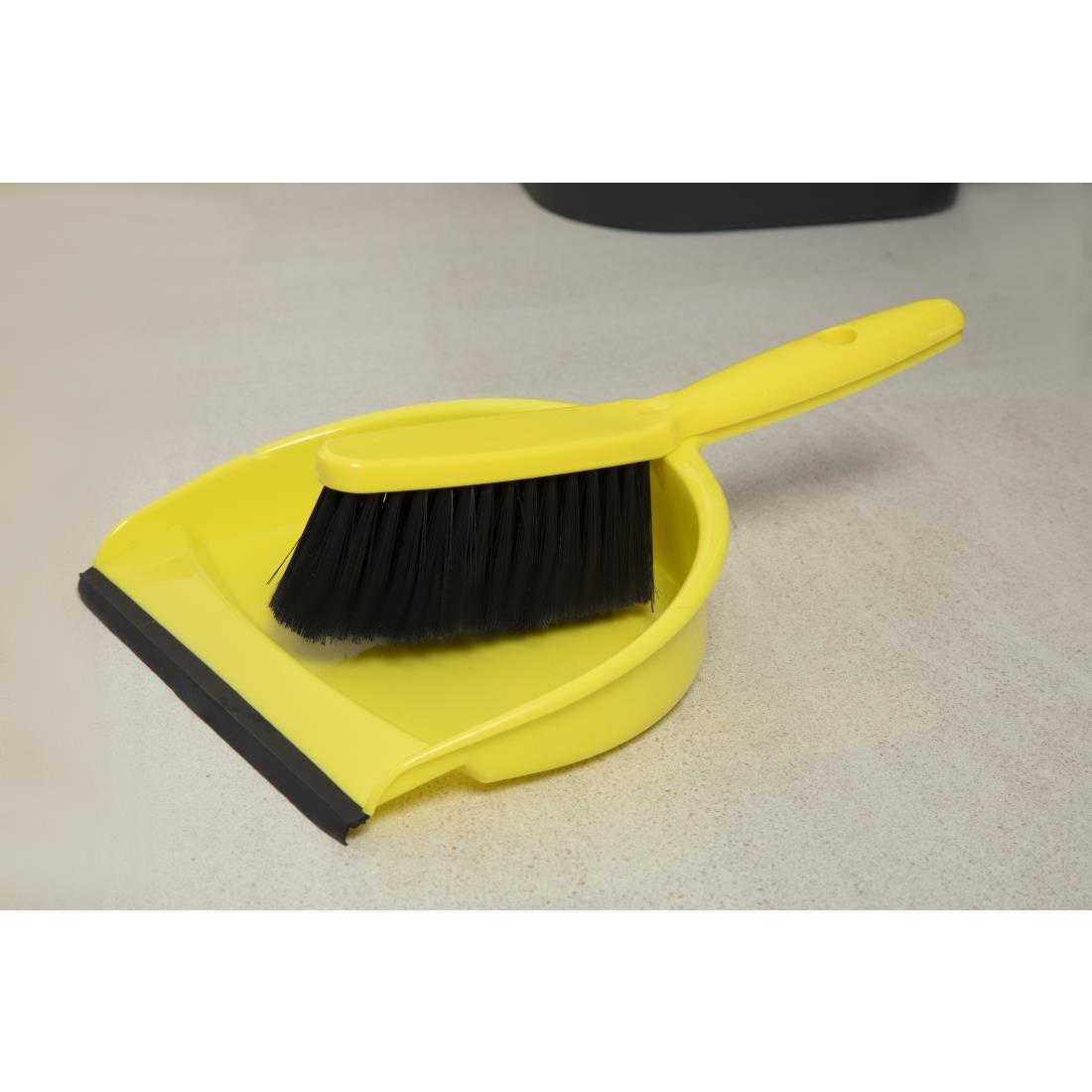 Jantex Soft Dustpan and Brush Set Yellow - CC930  - 2